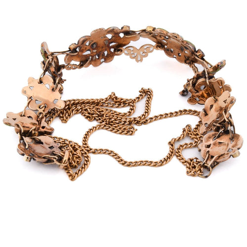 Collier Collier ancien XVIIIe en or jaune 18 kt et émaux 58 Facettes CL146 128-68 (00329)