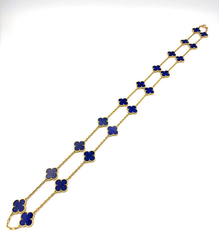 Collier Van Cleef & Arpels Vintage Alhambra - Sautoir en or jaune et lapis-lazuli 58 Facettes VCA COL 1047