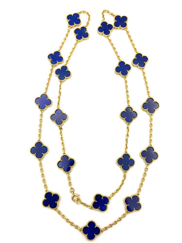 Collier Van Cleef & Arpels Vintage Alhambra - Sautoir en or jaune et lapis-lazuli 58 Facettes VCA COL 1047