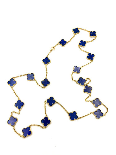 Collier Van Cleef & Arpels Vintage Alhambra - Sautoir en or jaune et lapis-lazuli 58 Facettes VCA COL 1047