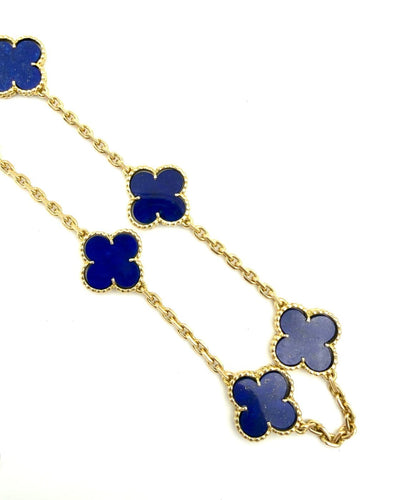 Collier Van Cleef & Arpels Vintage Alhambra - Sautoir en or jaune et lapis-lazuli 58 Facettes VCA COL 1047