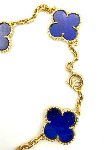 Collier Van Cleef & Arpels Vintage Alhambra - Sautoir en or jaune et lapis-lazuli 58 Facettes VCA COL 1047