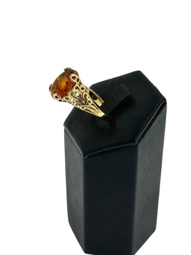 Bague 60 Bague vintage en or jaune et ambre 58 Facettes A2023D