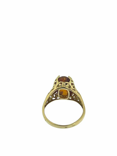 Bague 60 Bague vintage en or jaune et ambre 58 Facettes A2023D