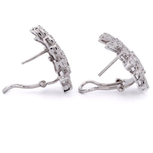 Boucles d'oreilles Boucles d'oreilles florales en platine et diamants 58 Facettes OR P4 (00619)