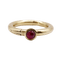 Bague 53 Bague ouvrante vintage en or 18k et rubis cabochon 58 Facettes A07640