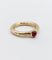 Bague 53 Bague ouvrante vintage en or 18k et rubis cabochon 58 Facettes A07640