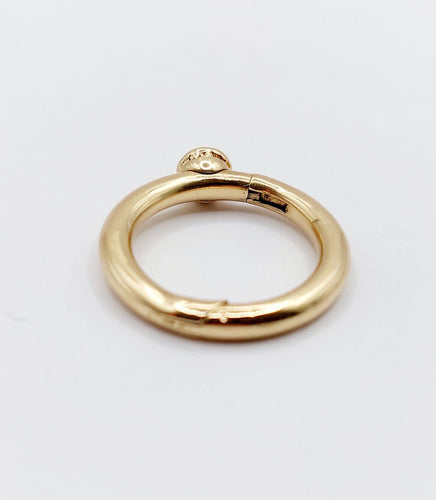 Bague 53 Bague ouvrante vintage en or 18k et rubis cabochon 58 Facettes A07640