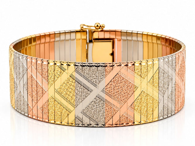 Bracelet Bracelet en trois ors 18 carats 58 Facettes 90063