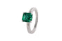 Bague 52.5 Bague en or gris et émeraude de Zambie 58 Facettes 269395