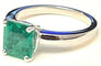 Bague 52.5 Bague en or gris et émeraude de Zambie 58 Facettes 269395