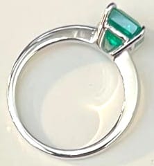 Bague 52.5 Bague en or gris et émeraude de Zambie 58 Facettes 269395