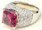 Bague 58 Bague tourmaline rubellite taille Asscher en platine et diamants 58 Facettes 269394