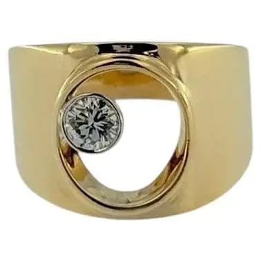 Bague 56 Bague en or jaune italien avec diamant naturel 58 Facettes A2064D