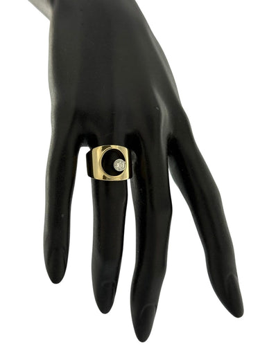 Bague 56 Bague en or jaune italien avec diamant naturel 58 Facettes A2064D