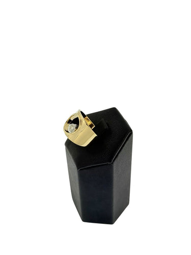 Bague 56 Bague en or jaune italien avec diamant naturel 58 Facettes A2064D