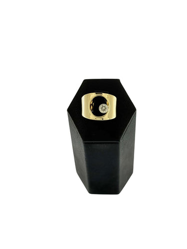 Bague 56 Bague en or jaune italien avec diamant naturel 58 Facettes A2064D