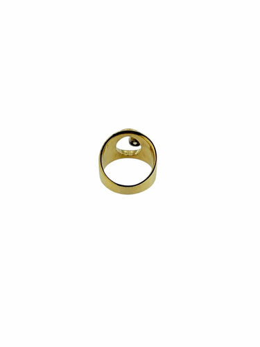 Bague 56 Bague en or jaune italien avec diamant naturel 58 Facettes A2064D