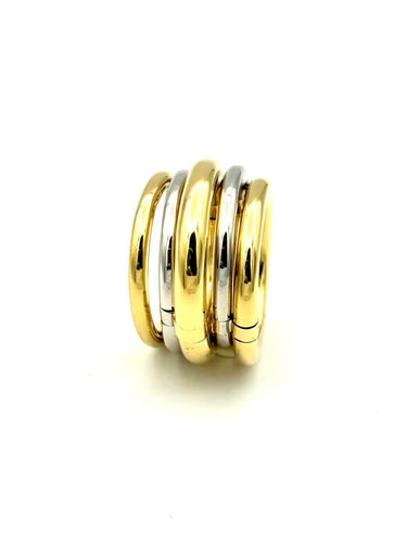 Bague 53 Pomellato Tubolare - Bague en or jaune et blanc 18K 58 Facettes POMELLATO BG 1046