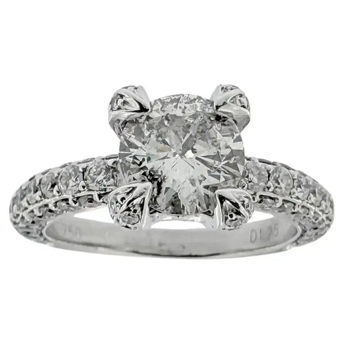Bague 53 Bague solitaire en or blanc 18 carats et diamants 58 Facettes A2065D