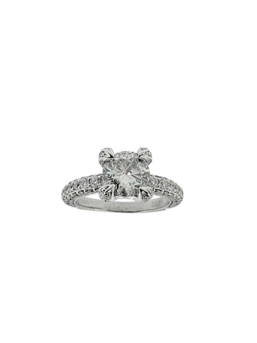 Bague 53 Bague solitaire en or blanc 18 carats et diamants 58 Facettes A2065D