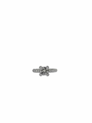 Bague 53 Bague solitaire en or blanc 18 carats et diamants 58 Facettes A2065D
