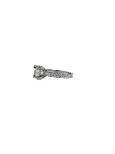 Bague 53 Bague solitaire en or blanc 18 carats et diamants 58 Facettes A2065D