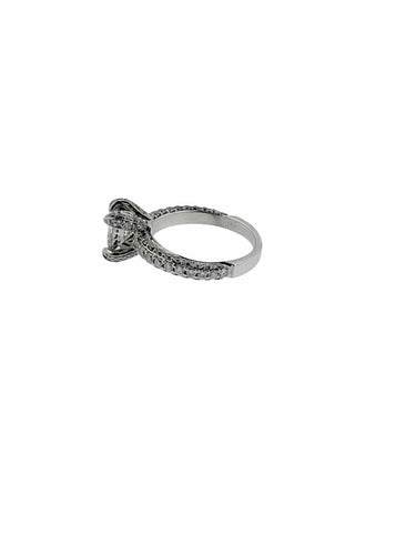Bague 53 Bague solitaire en or blanc 18 carats et diamants 58 Facettes A2065D