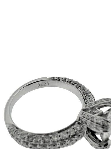 Bague 53 Bague solitaire en or blanc 18 carats et diamants 58 Facettes A2065D