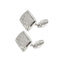 Boutons de manchette St George - Boutons de manchette rectangulaires en or blanc 18 ct et diamants 58 Facettes 36484