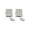Boutons de manchette St George - Boutons de manchette rectangulaires en or blanc 18 ct et diamants 58 Facettes 36484