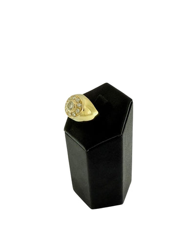 Bague 48 Bague chevalière française en or jaune et diamants naturels 58 Facettes A2066D