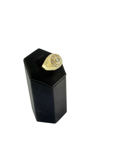 Bague 48 Bague chevalière française en or jaune et diamants naturels 58 Facettes A2066D