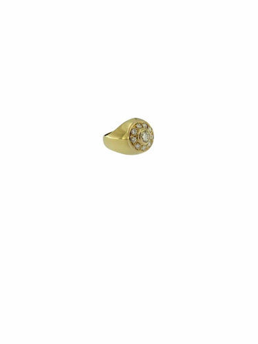 Bague 48 Bague chevalière française en or jaune et diamants naturels 58 Facettes A2066D
