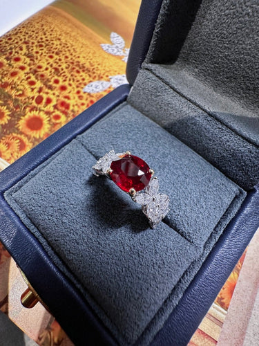 Bague 62 Bague en rubis sang de pigeon non chauffé et diamants 58 Facettes jnci180