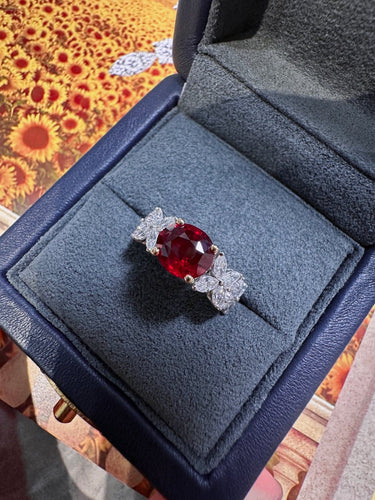 Bague 62 Bague en rubis sang de pigeon non chauffé et diamants 58 Facettes jnci180