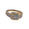 Bague en or jaune, topaze bleue et diamants