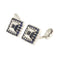 Boutons de manchette St George - Paire de boutons de manchette en or blanc 18 ct et saphirs 58 Facettes 36483