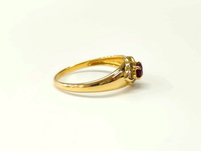 Bague 54 Bague jonc en or 18K, rubis et diamants 58 Facettes 2463.3