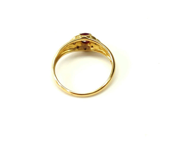 Bague 54 Bague jonc en or 18K, rubis et diamants 58 Facettes 2463.3
