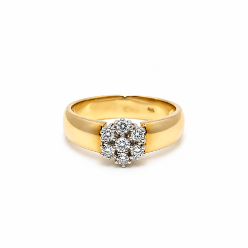 Bague 56 Bague cluster en or jaune et diamants 58 Facettes 50517