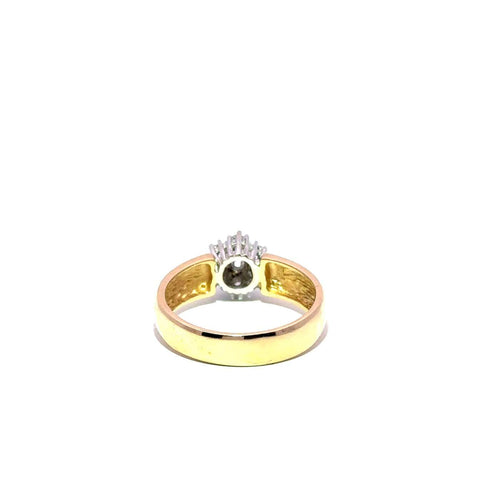 Bague 56 Bague cluster en or jaune et diamants 58 Facettes 50517