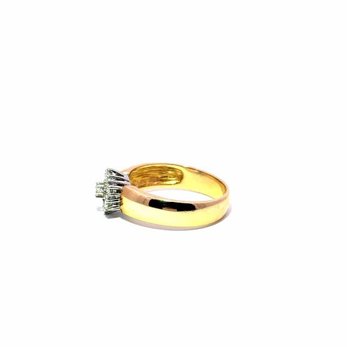 Bague 56 Bague cluster en or jaune et diamants 58 Facettes 50517