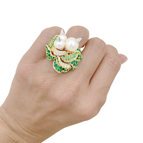 Bague 53 Dior Jardins de Milly-la-Forêt - Bague Navets en or jaune diamants 58 Facettes 35993
