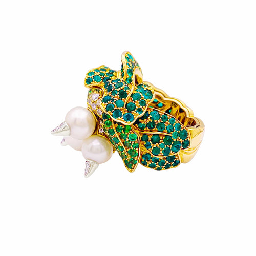Bague 53 Dior Jardins de Milly-la-Forêt - Bague Navets en or jaune diamants 58 Facettes 35993
