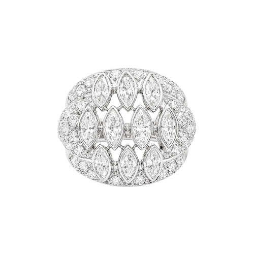 Bague 52 Bague boule vintage en or blanc et diamants 58 Facettes 35940