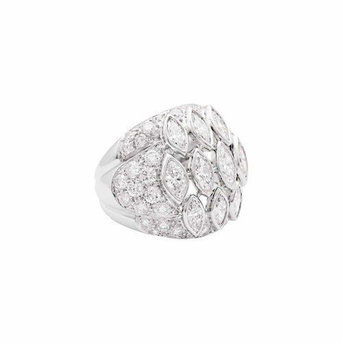 Bague 52 Bague boule vintage en or blanc et diamants 58 Facettes 35940
