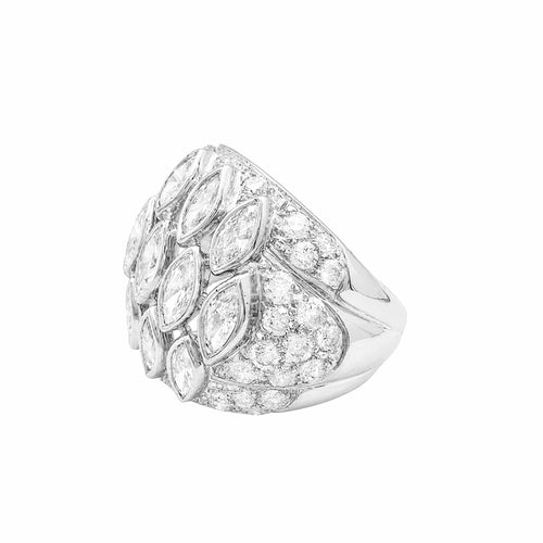 Bague 52 Bague boule vintage en or blanc et diamants 58 Facettes 35940