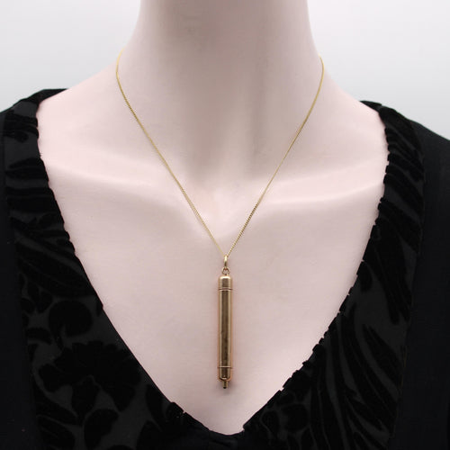 Pendentif Pendentif crayon télescopique victorien en or 14K 58 Facettes 11222