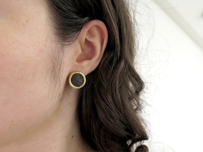 Boucles d'oreilles boucles d'oreilles BULGARI monete piece ancienne avant jc or 18k 22.5gr s 58 Facettes 275129